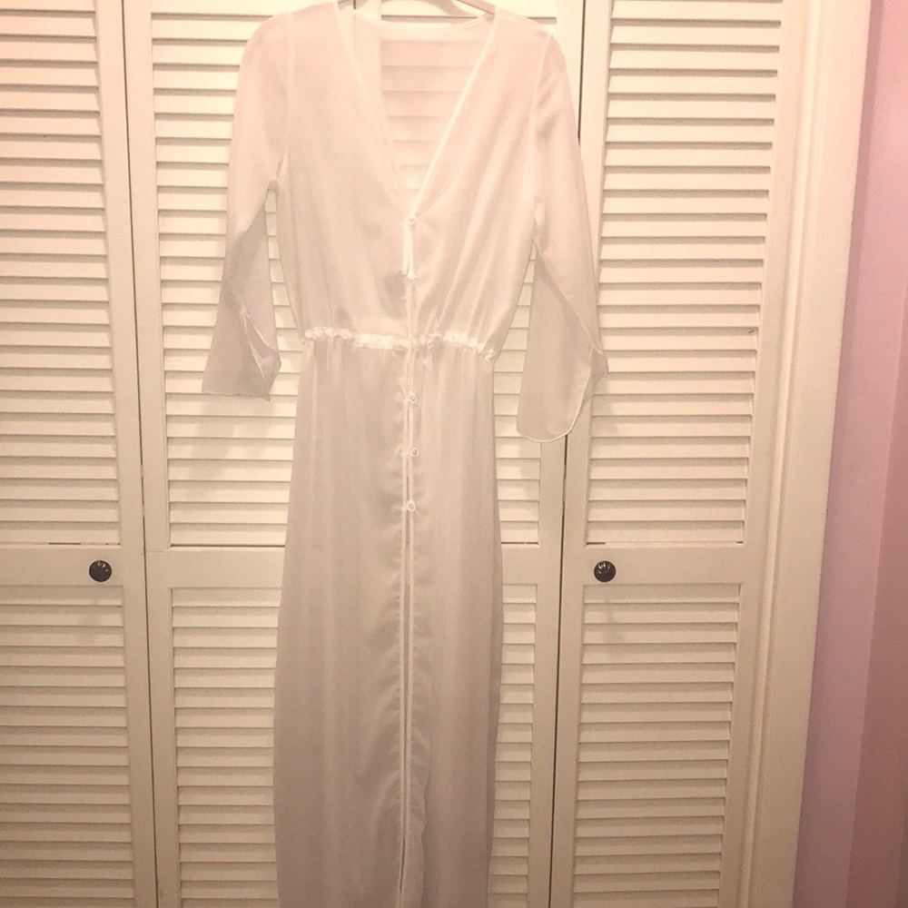 Lovely long swim cover up with slight bell sleeve